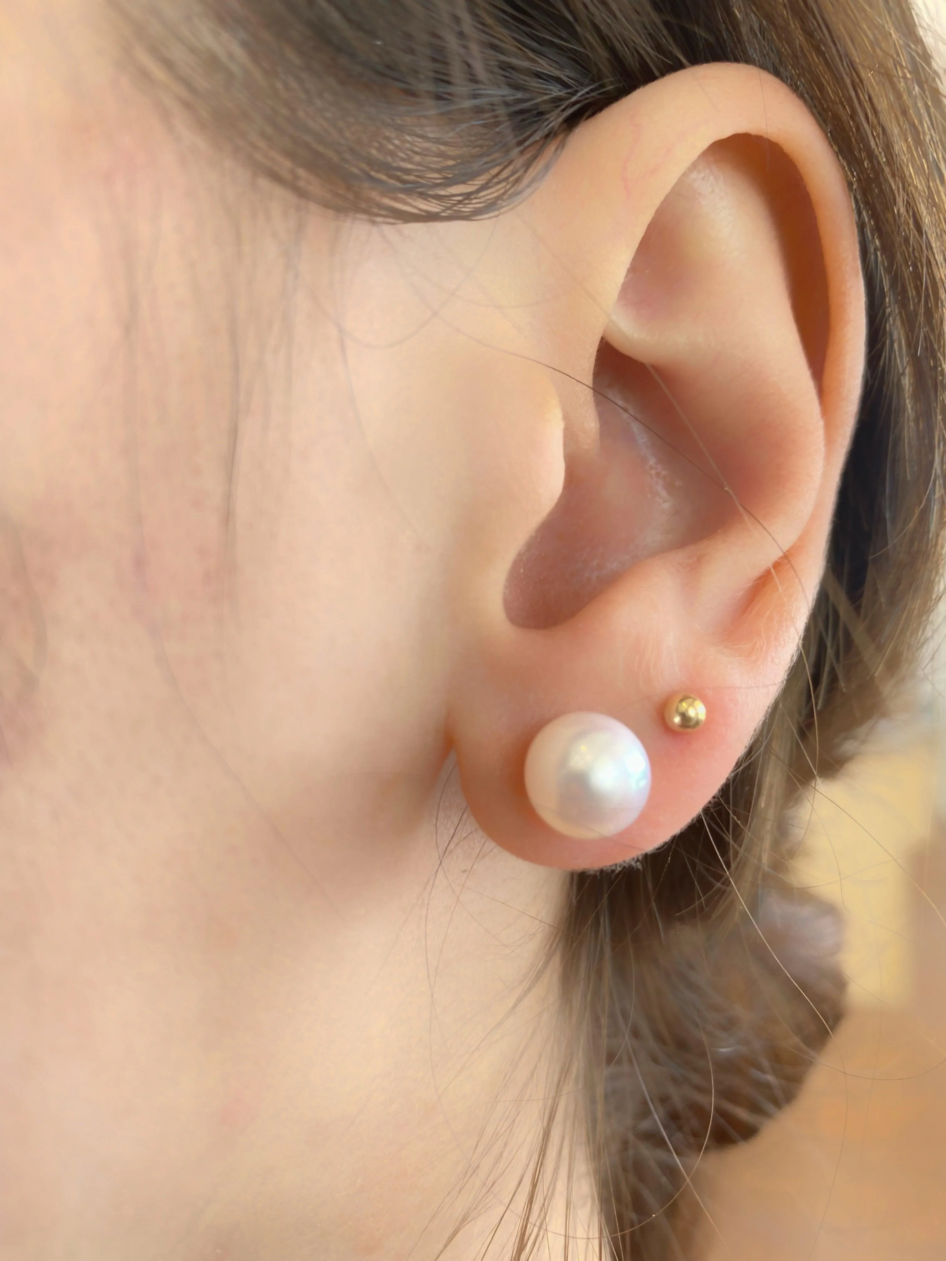 14Kt White Gold Freshwater Culture Pearl Earrings