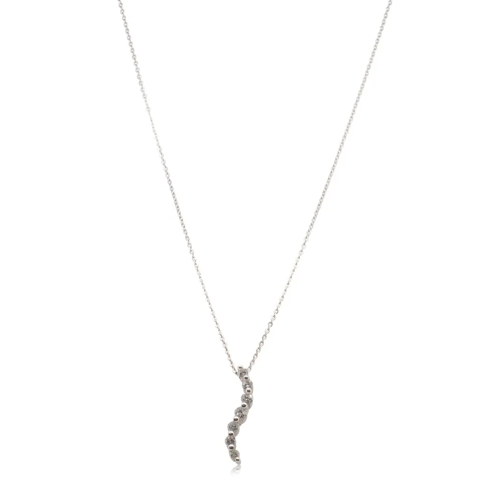 18ct White Gold Diamond Swirl Pendant