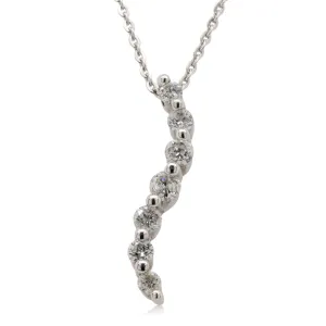 18ct White Gold Diamond Swirl Pendant