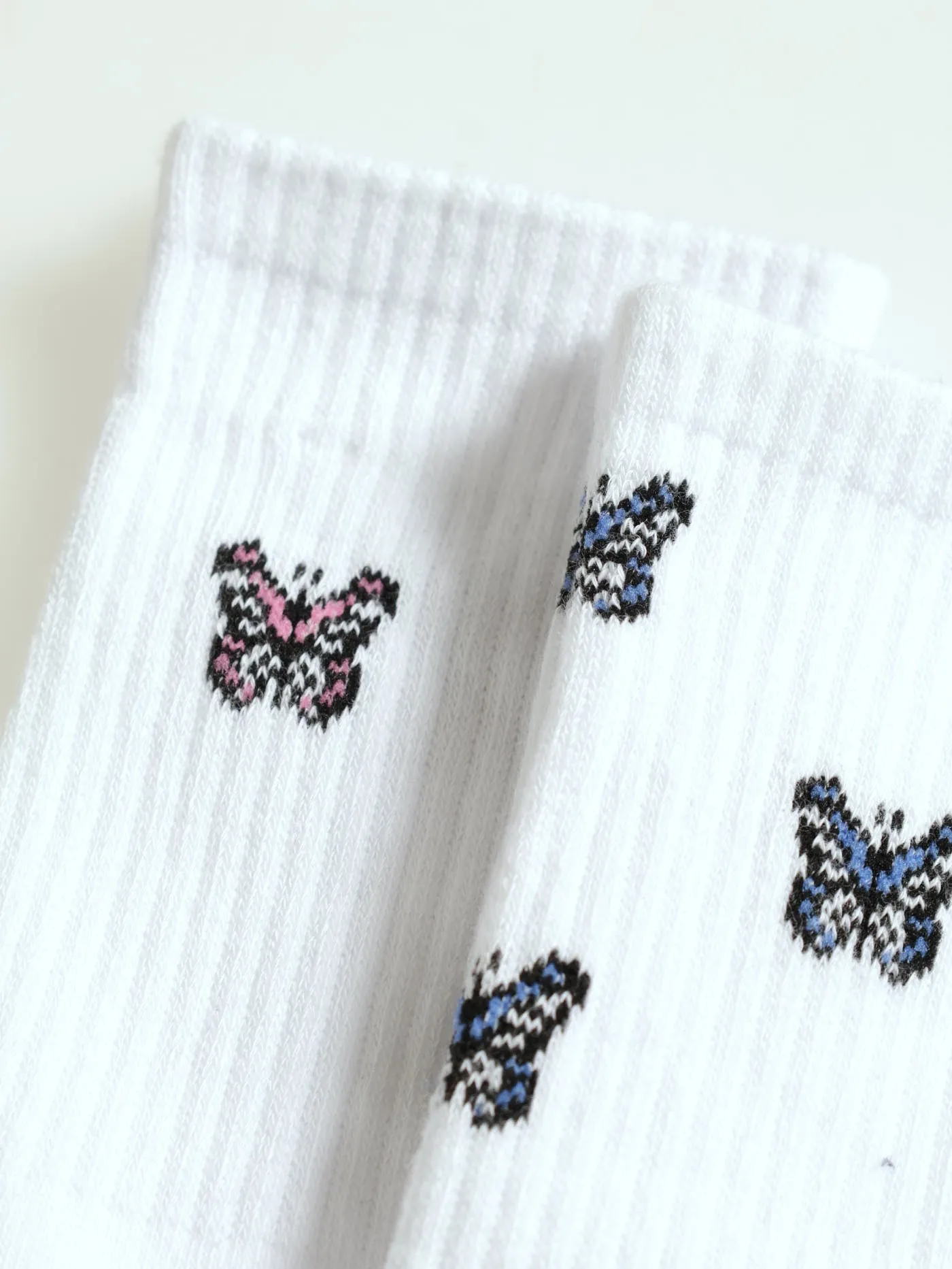 2 Pack Butterfly Crew Socks
