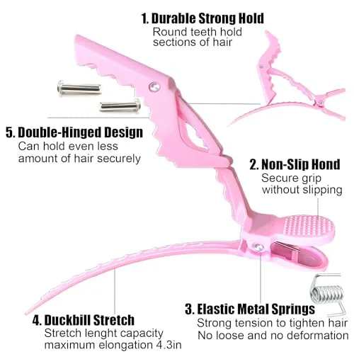 30 Pcs Alligator Hair Clip for Styling Sectioning - Salon Hair Clip for Thick Hair, Plastic Hair Styling Clip with Wide Teeth & Double-Hinged Design (Colorful)