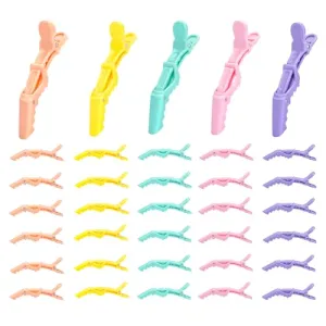 30 Pcs Alligator Hair Clip for Styling Sectioning - Salon Hair Clip for Thick Hair, Plastic Hair Styling Clip with Wide Teeth & Double-Hinged Design (Colorful)
