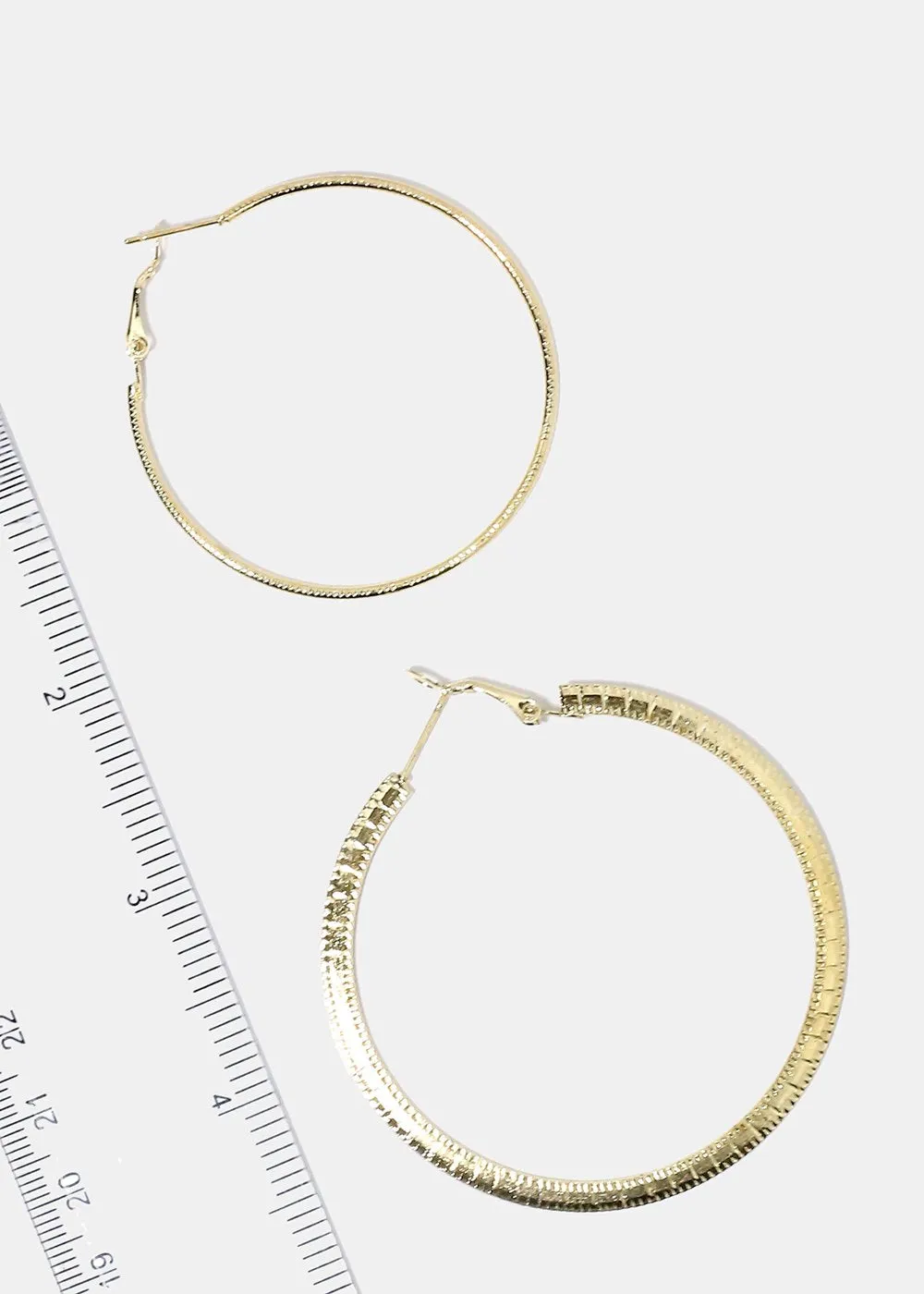 4-Pair Multi Textured Hoop Earrings