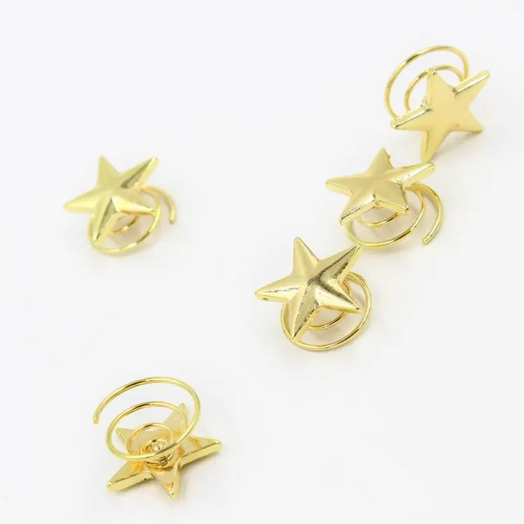 5 Golden Star Hair Clips SD00466