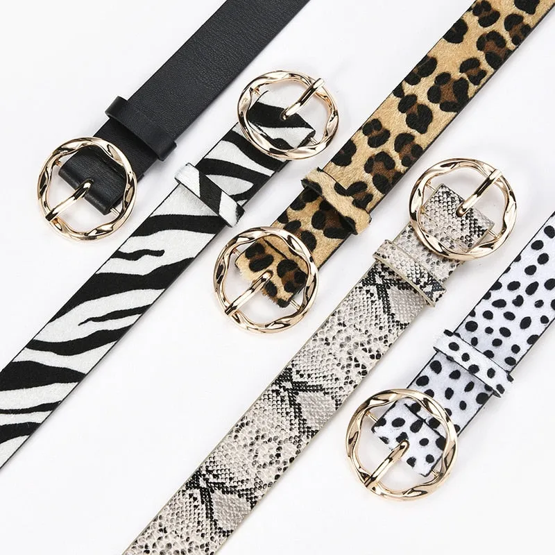 9 Style Punk Women Belts Luxury Brand Slim Leopard Waist Strap All-match Jeans Trousers Casual Belt Ladies Female Waistband