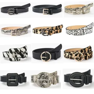 9 Style Punk Women Belts Luxury Brand Slim Leopard Waist Strap All-match Jeans Trousers Casual Belt Ladies Female Waistband