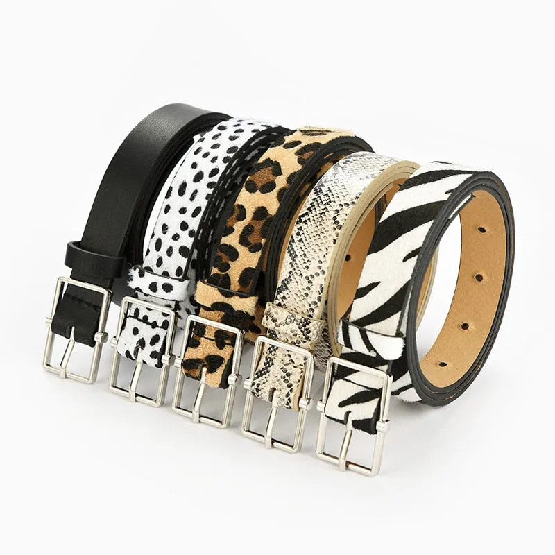 9 Style Punk Women Belts Luxury Brand Slim Leopard Waist Strap All-match Jeans Trousers Casual Belt Ladies Female Waistband
