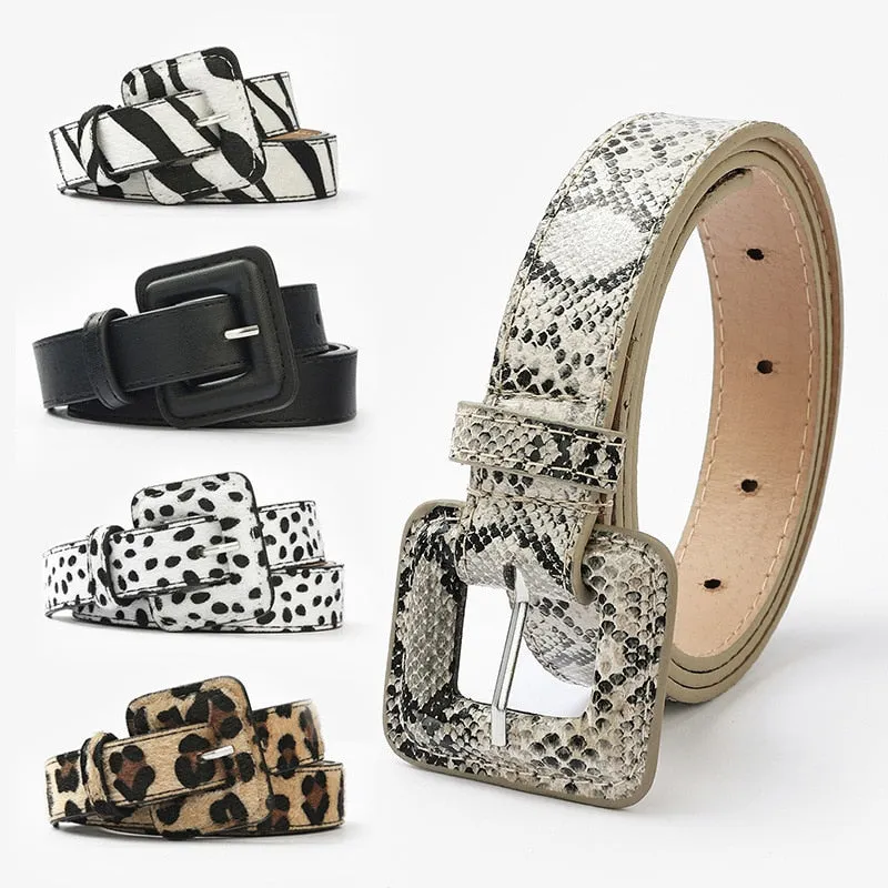 9 Style Punk Women Belts Luxury Brand Slim Leopard Waist Strap All-match Jeans Trousers Casual Belt Ladies Female Waistband