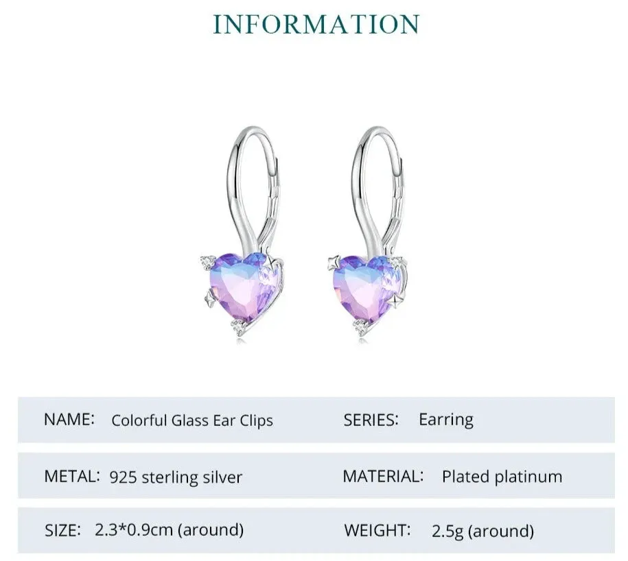 925 Sterling Silver Heart Hoop Earrings