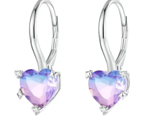 925 Sterling Silver Heart Hoop Earrings