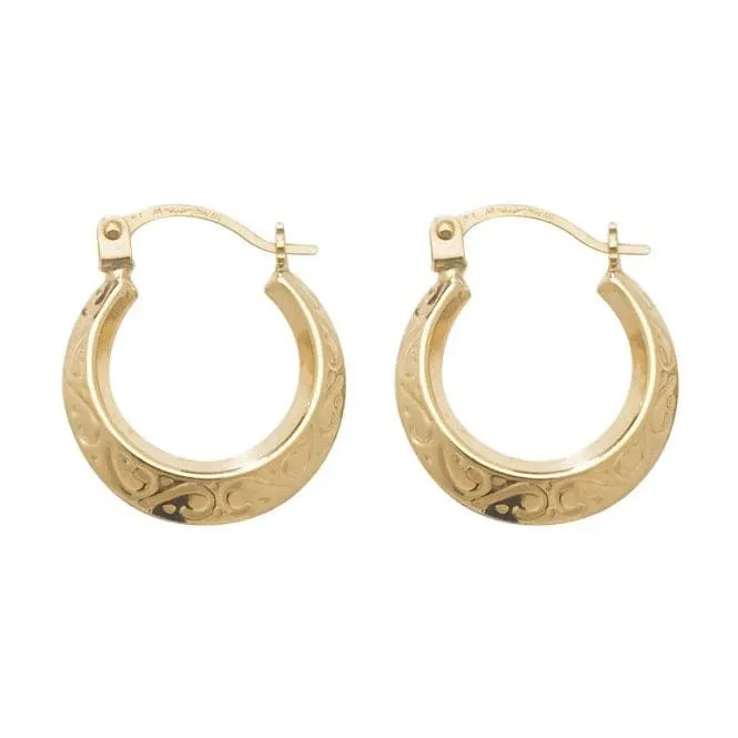 9ct Yellow Gold 10mm Creole Earrings ER147