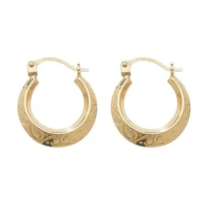 9ct Yellow Gold 10mm Creole Earrings ER147