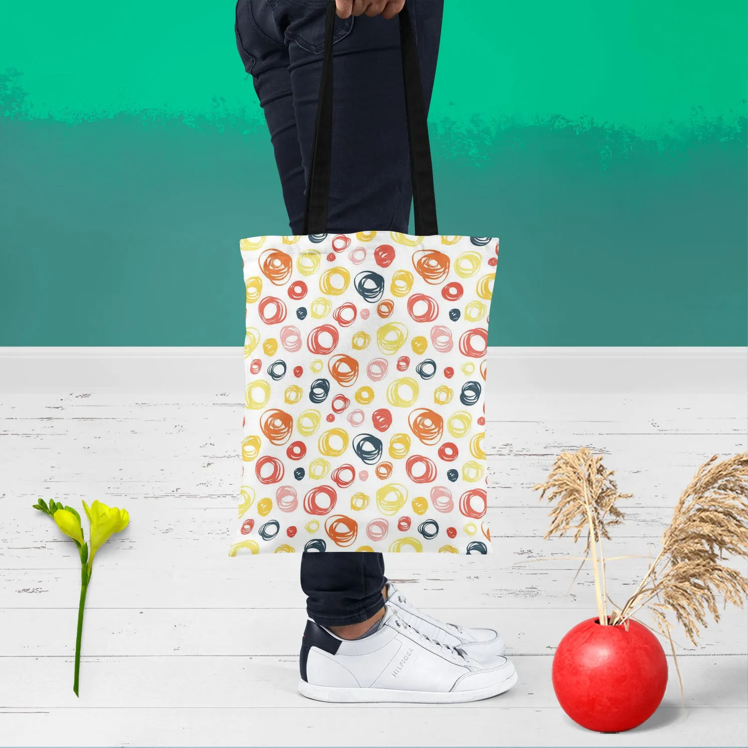 Abstract Doodle D2 Tote Bag Shoulder Purse | Multipurpose