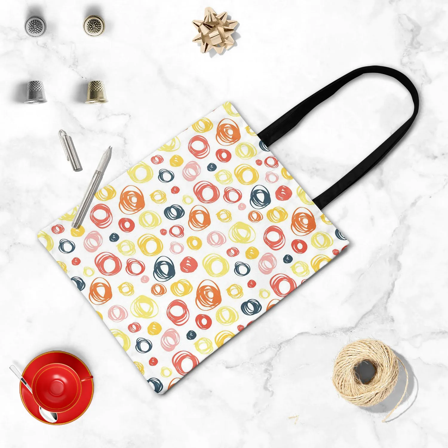 Abstract Doodle D2 Tote Bag Shoulder Purse | Multipurpose