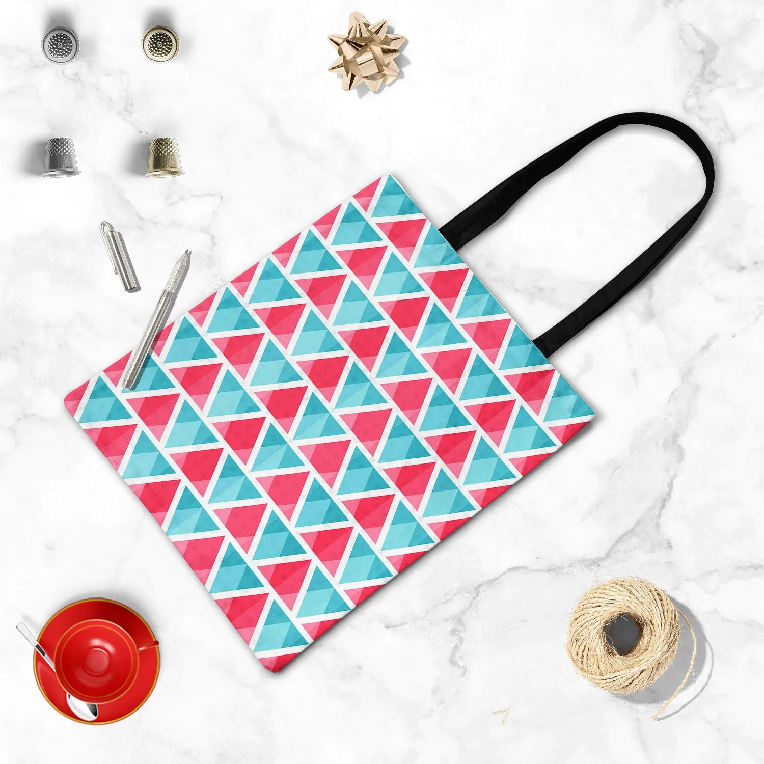 Abstract Triangles D1 Tote Bag Shoulder Purse | Multipurpose