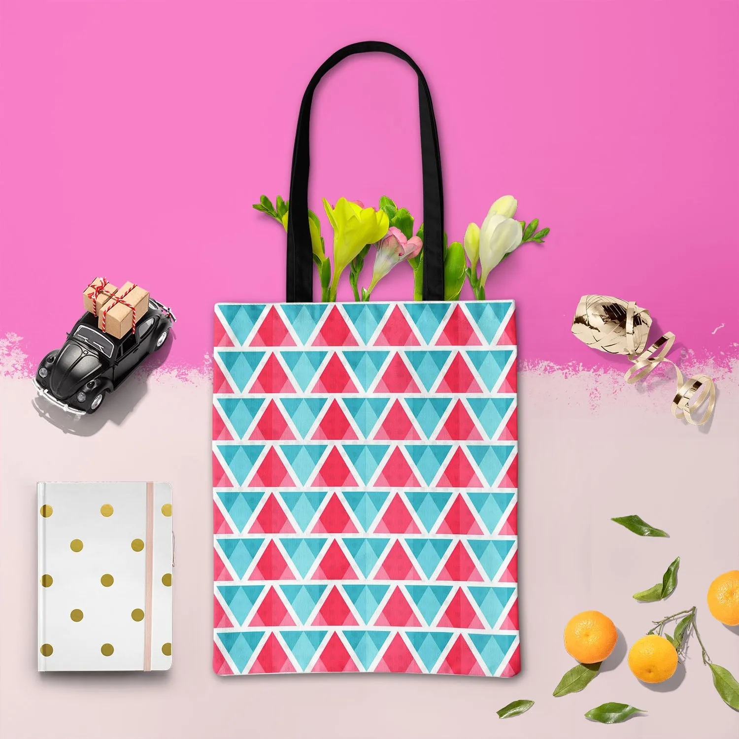 Abstract Triangles D1 Tote Bag Shoulder Purse | Multipurpose