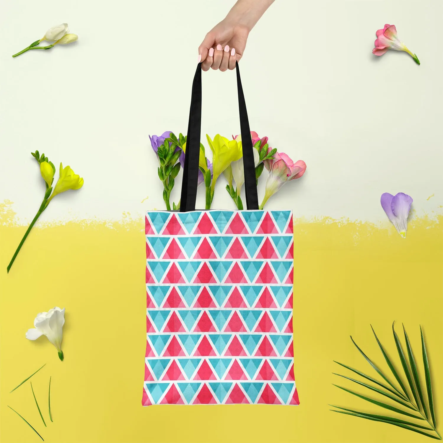 Abstract Triangles D1 Tote Bag Shoulder Purse | Multipurpose