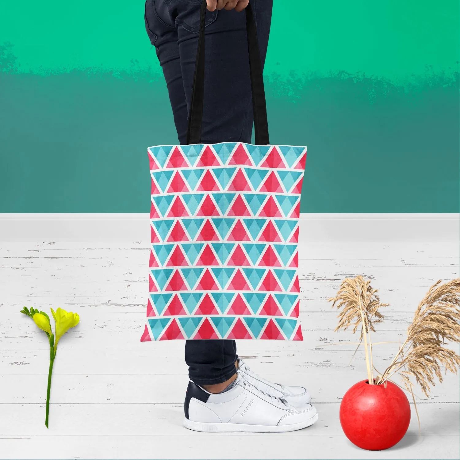 Abstract Triangles D1 Tote Bag Shoulder Purse | Multipurpose