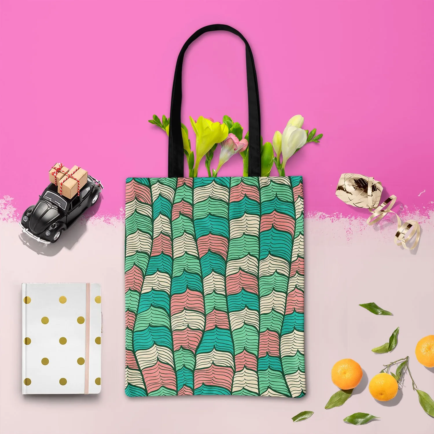 Abstract Waves D1 Tote Bag Shoulder Purse | Multipurpose