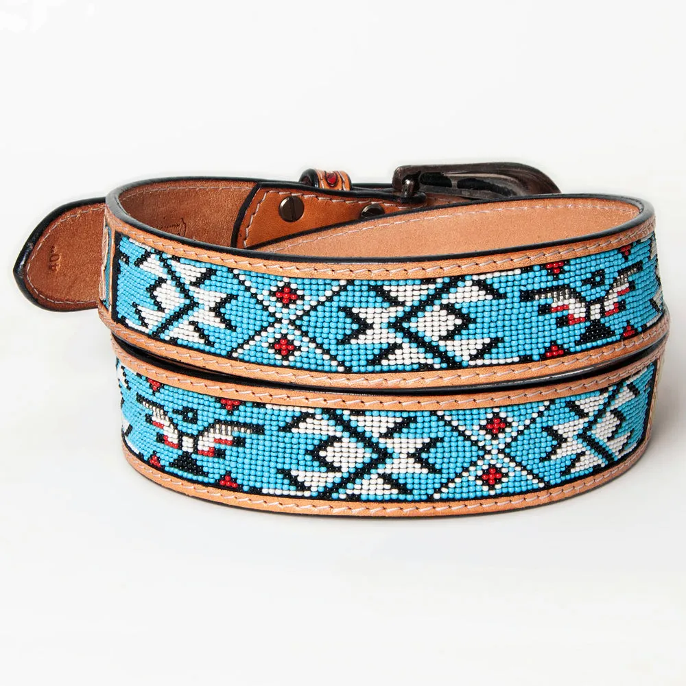 American Darling ADBLF144-L Beautifully Hand Tooled Genuine American Leather Belt Men and  Women Beaded