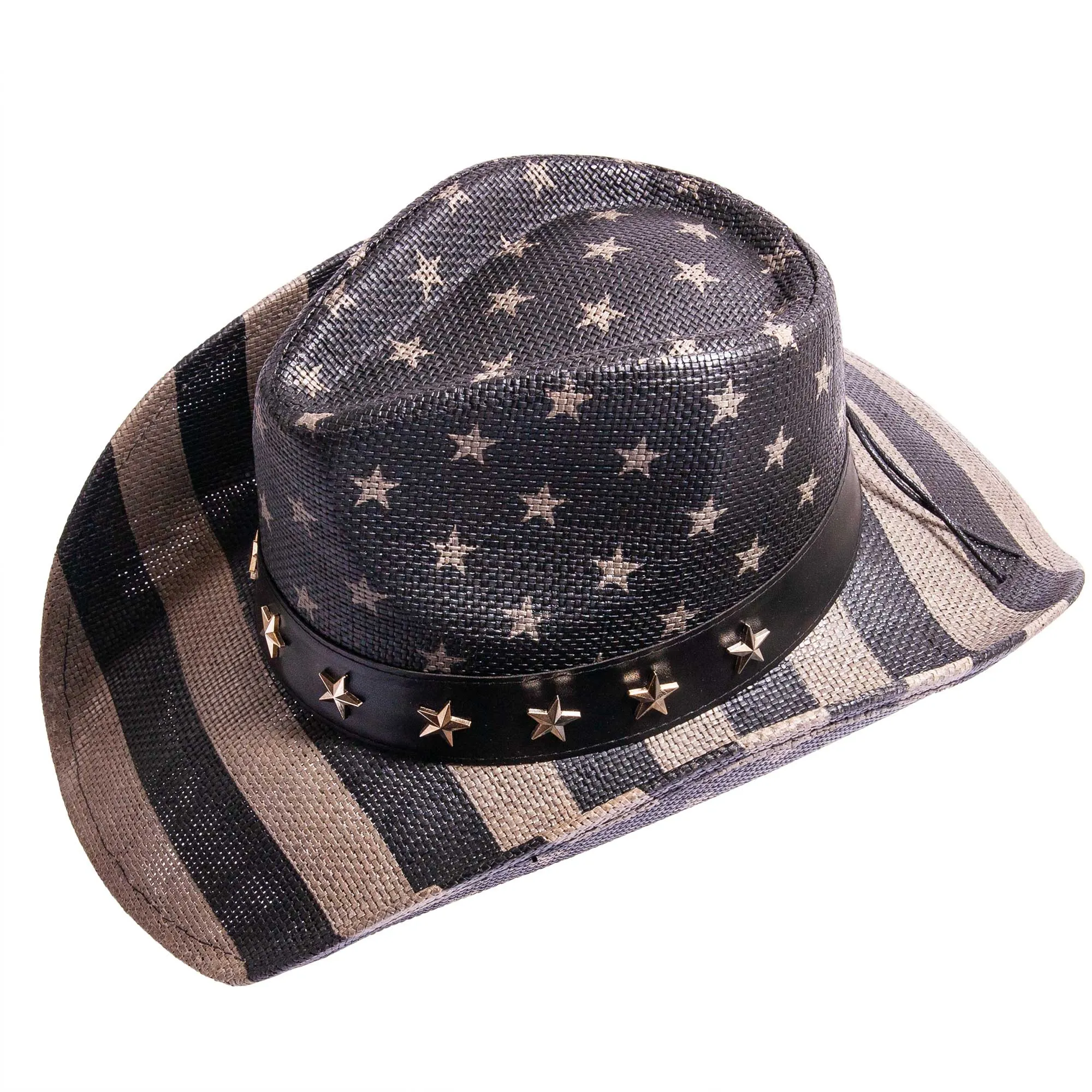 American Hat Maker Americana - Straw Cowboy Hat in Black
