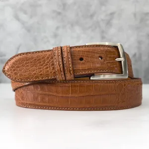 Argentine Caiman Belt: Cognac