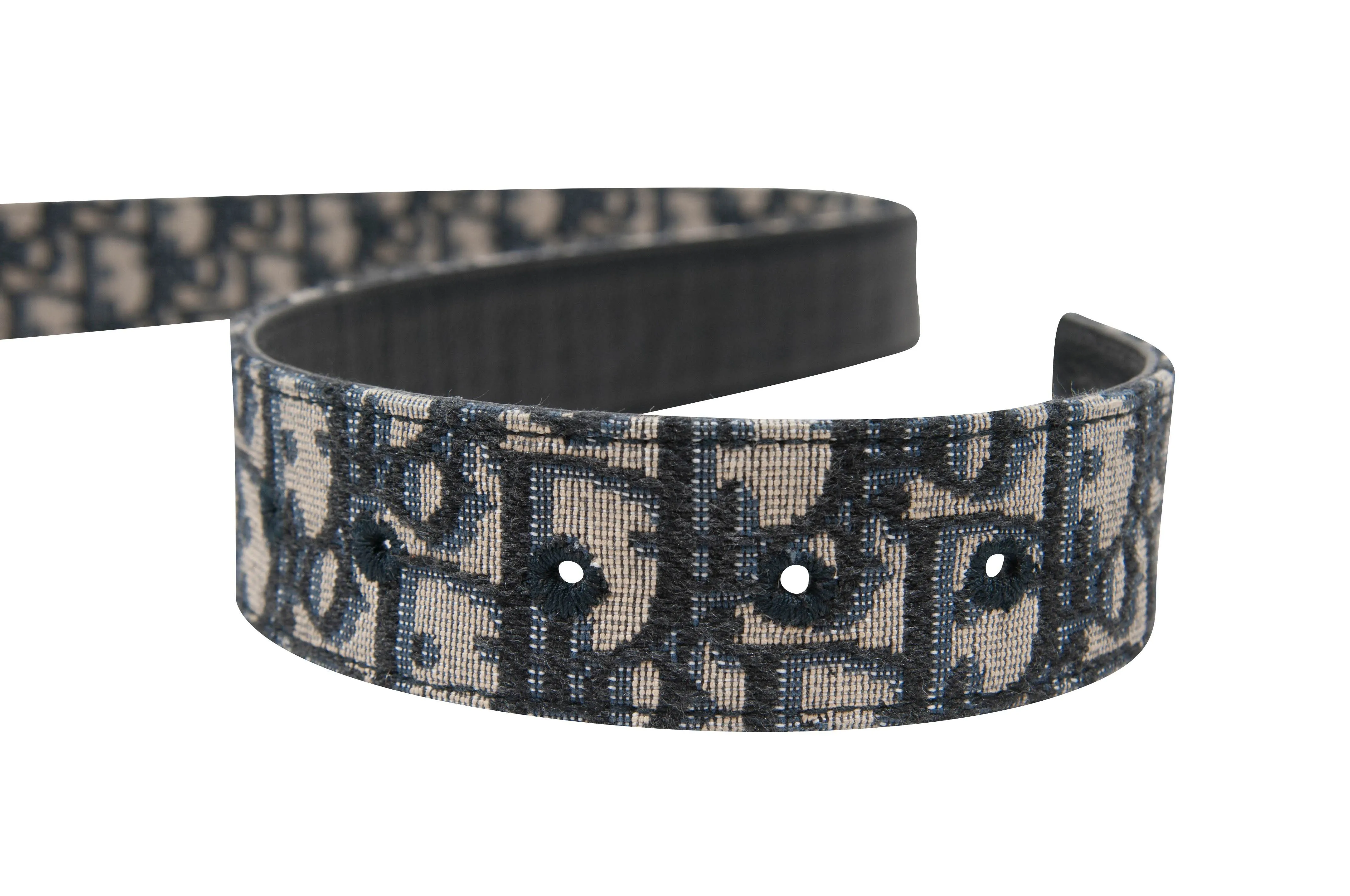 Beige and Black Dior Oblique Jacquard Reversible CD Belt Strap
