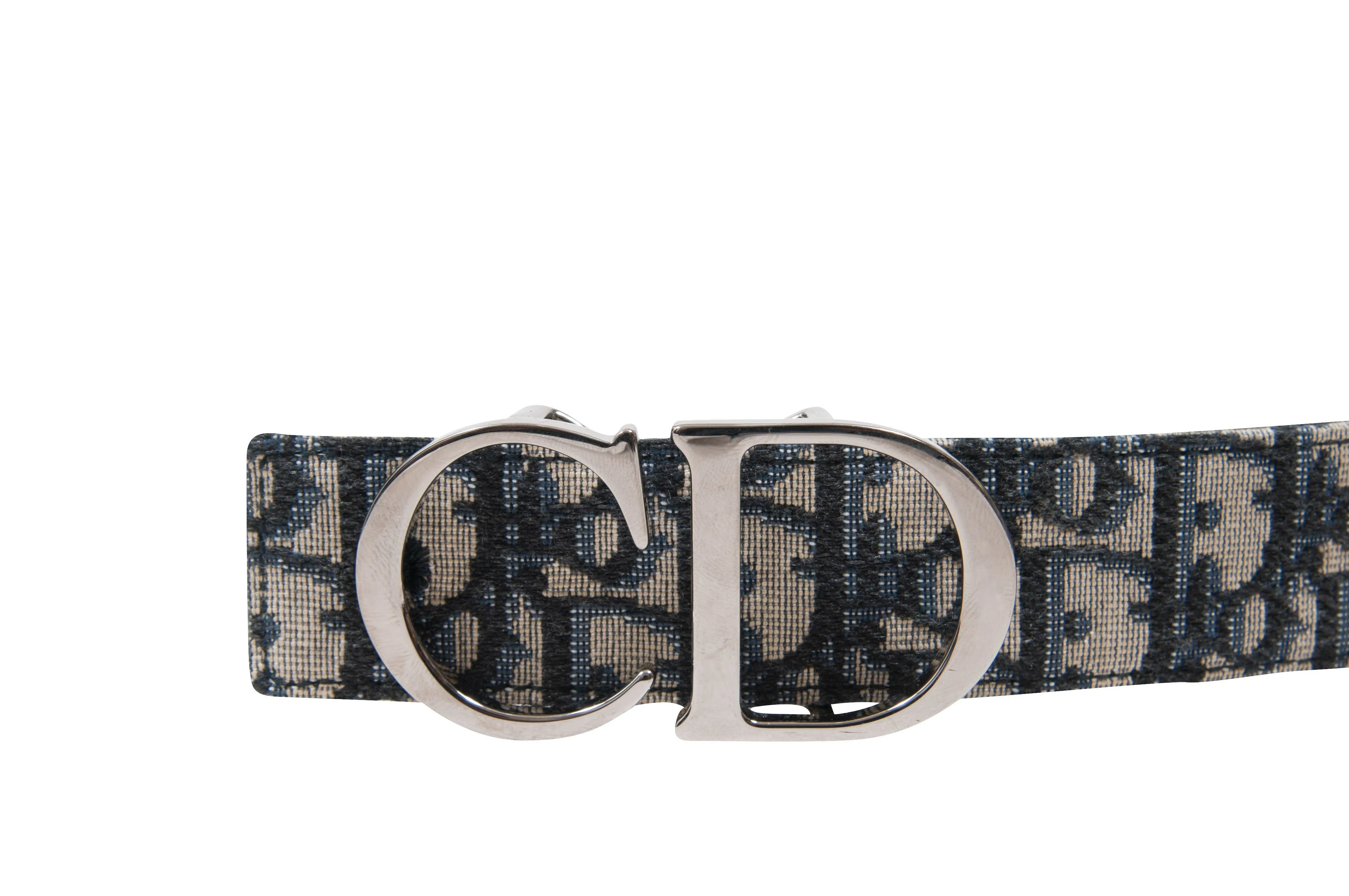 Beige and Black Dior Oblique Jacquard Reversible CD Belt Strap