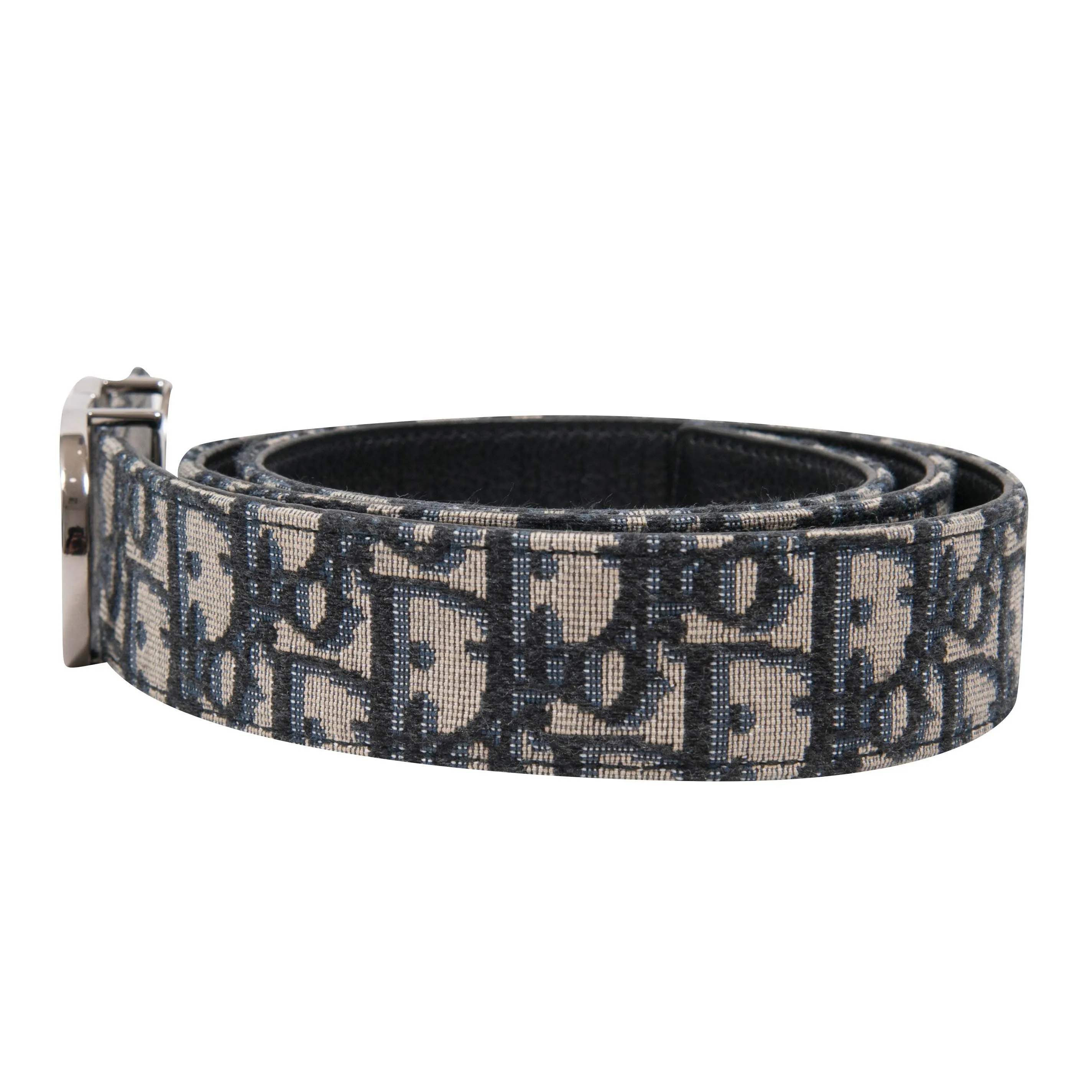 Beige and Black Dior Oblique Jacquard Reversible CD Belt Strap