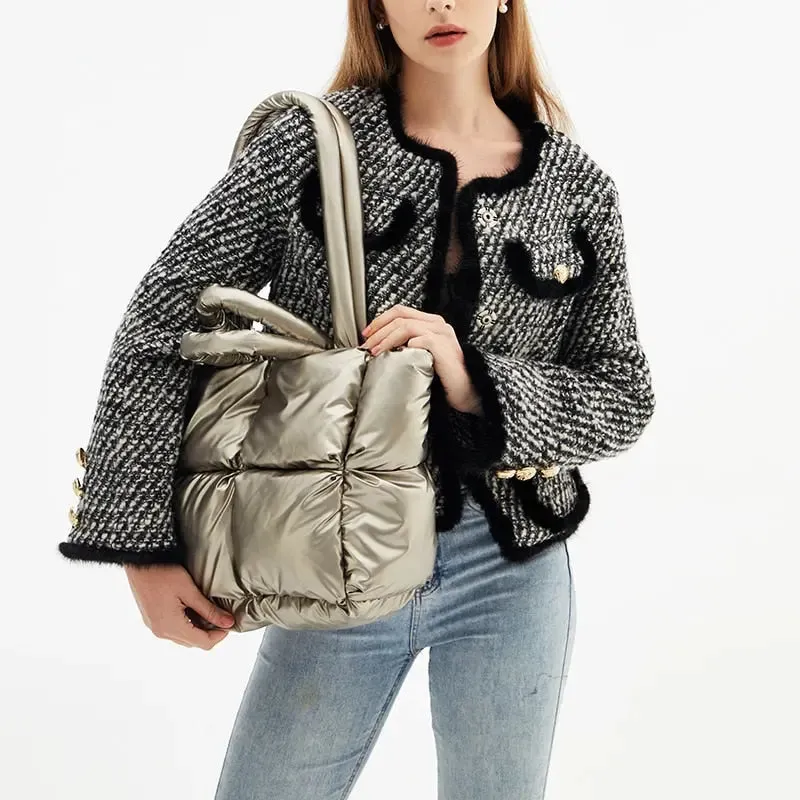 Big Shopping Tote Bags Nylon Padded Zipper