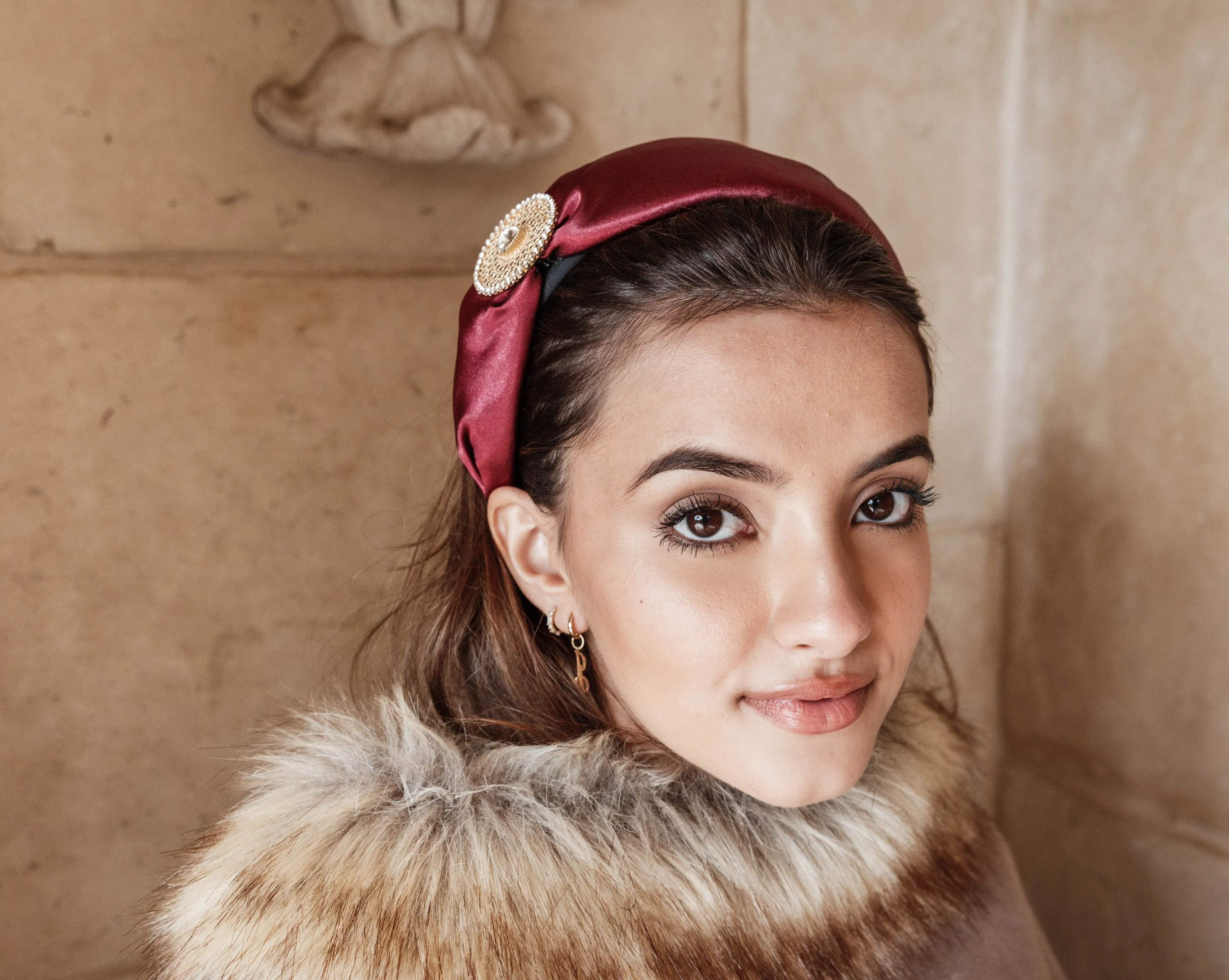 Burgundy Gem Headband