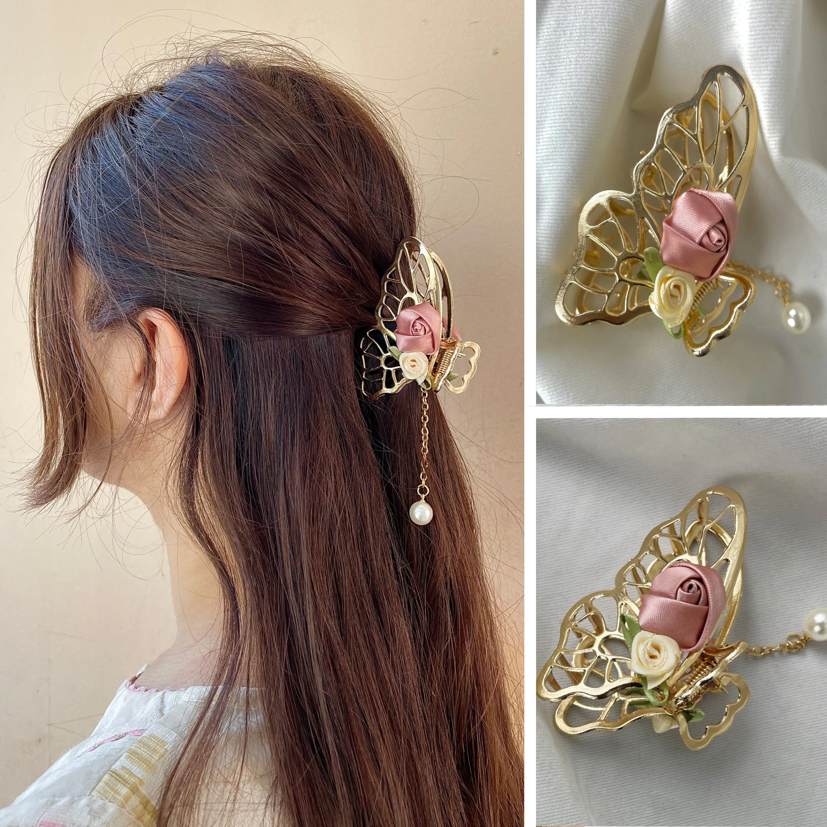 Butterfly Rose  | Hair Clip