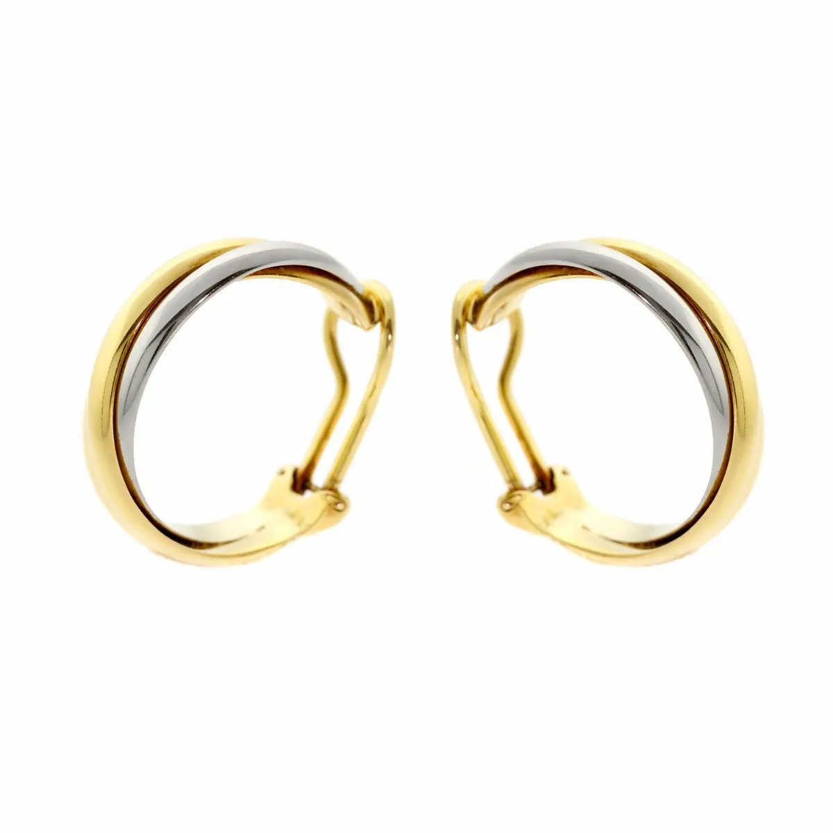 Cartier Trinity Three Color Gold Hoop Earrings