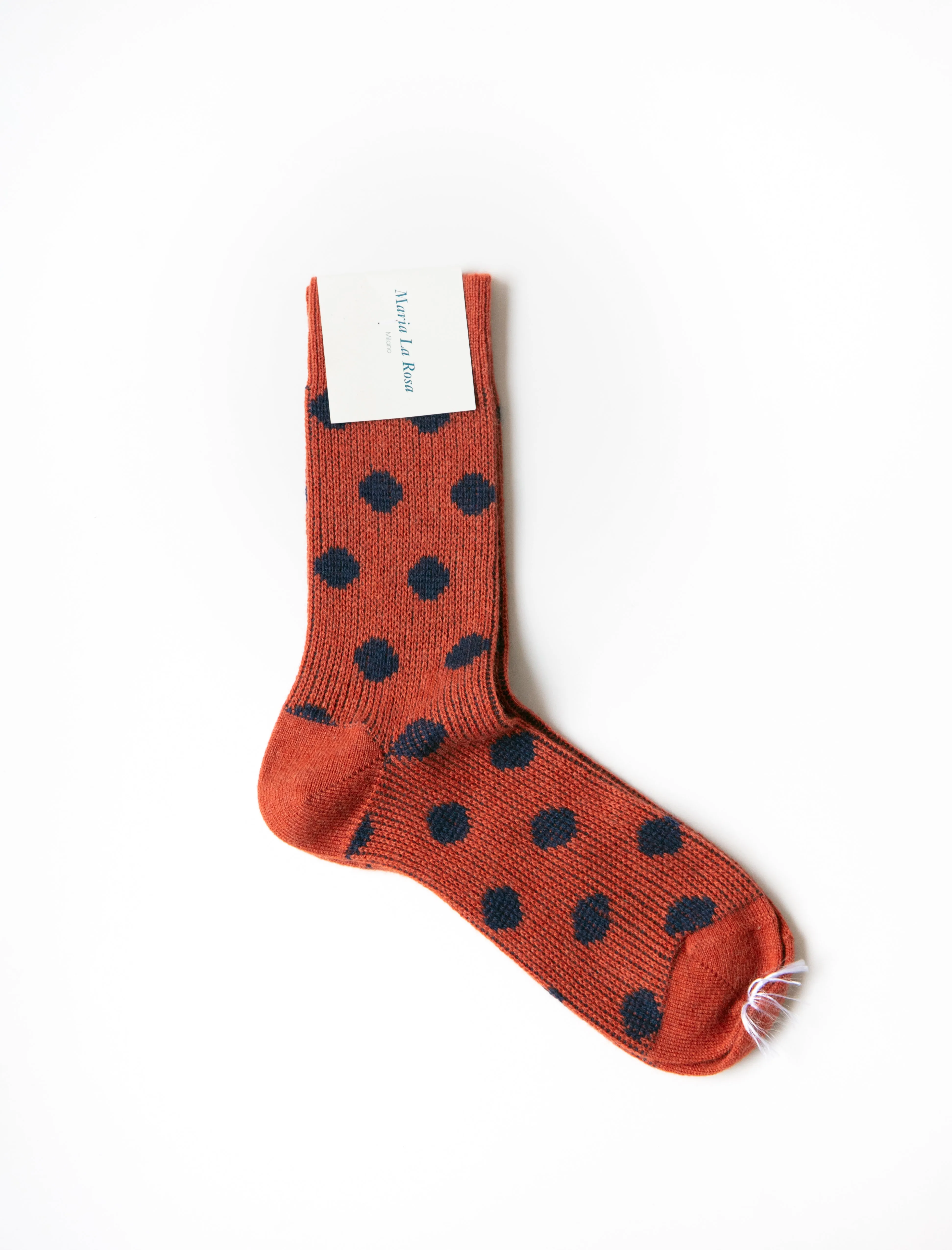 Cashmere Polka Dot Socks Rust