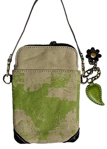 Chala Women's Safari Animal Canvas Crossbody Cell Phone Purse with Adjustable Strap -Sand
