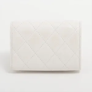 Chanel Matrasse Caviar S Compact Wallet White Gold  Random