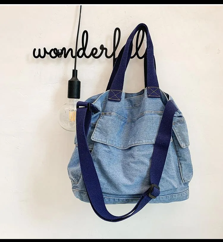 Christmas Gift Crossbody Bags For Women 2020 New Denim Jeans Blue Shoulder Top-hand Tote Handbags Large Messenger Travel Bags Bolsas Mujer