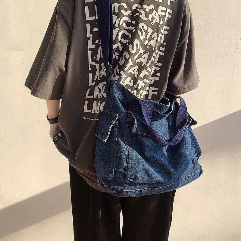 Christmas Gift Crossbody Bags For Women 2020 New Denim Jeans Blue Shoulder Top-hand Tote Handbags Large Messenger Travel Bags Bolsas Mujer