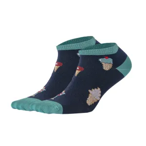 Cotton, Navy, Ice Cream Themed Ankle Socks