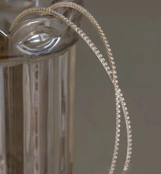 Cross Line Sparkling Bridal Headband