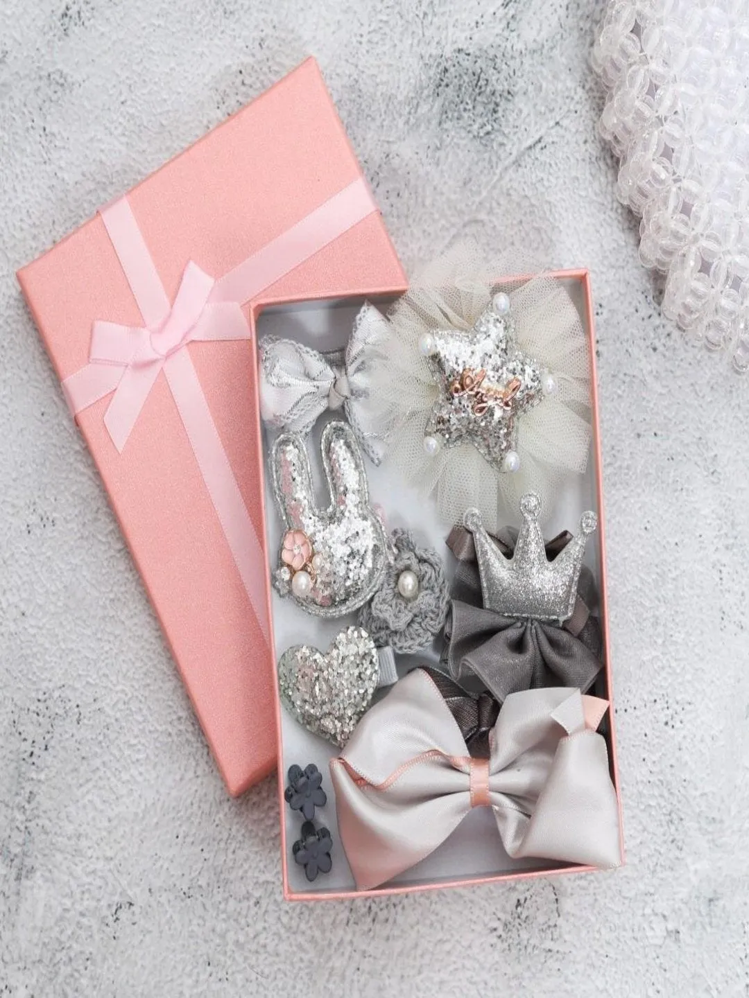 Cute Hair Clips Set for Girls - Silver & Lime
