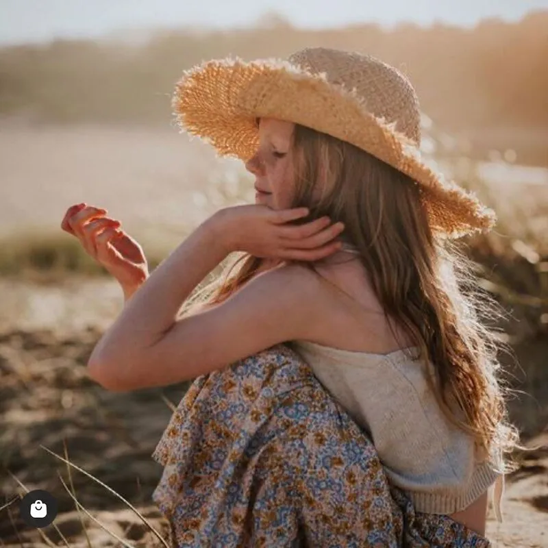 Cute Straw Hat: Adult/Kids Matching