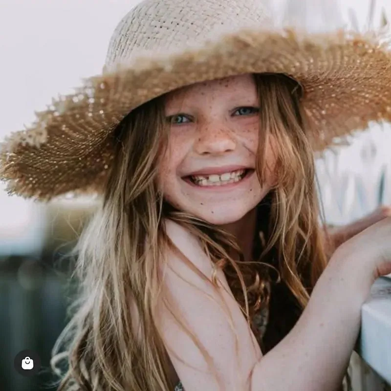 Cute Straw Hat: Adult/Kids Matching