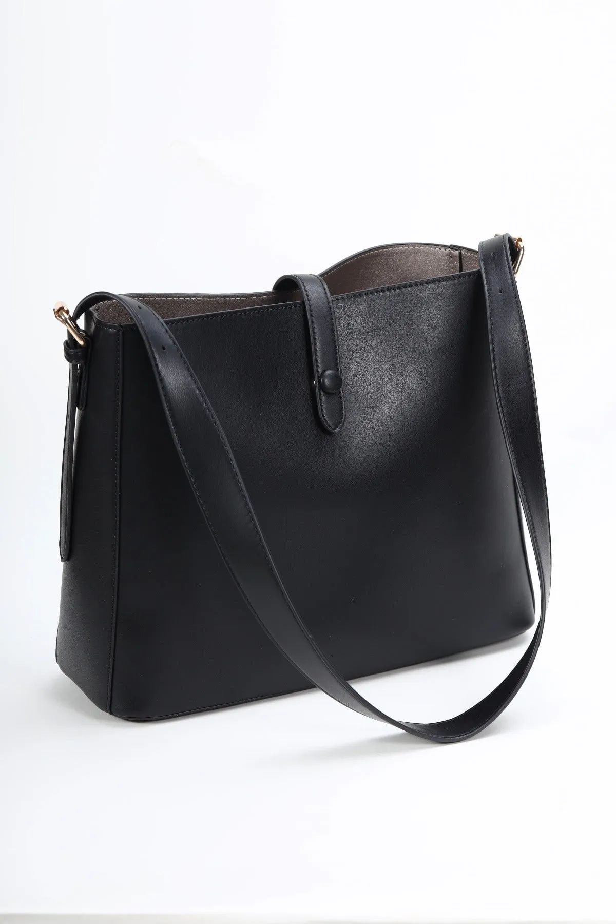 Double Sided Tote With Inner Bag in Black