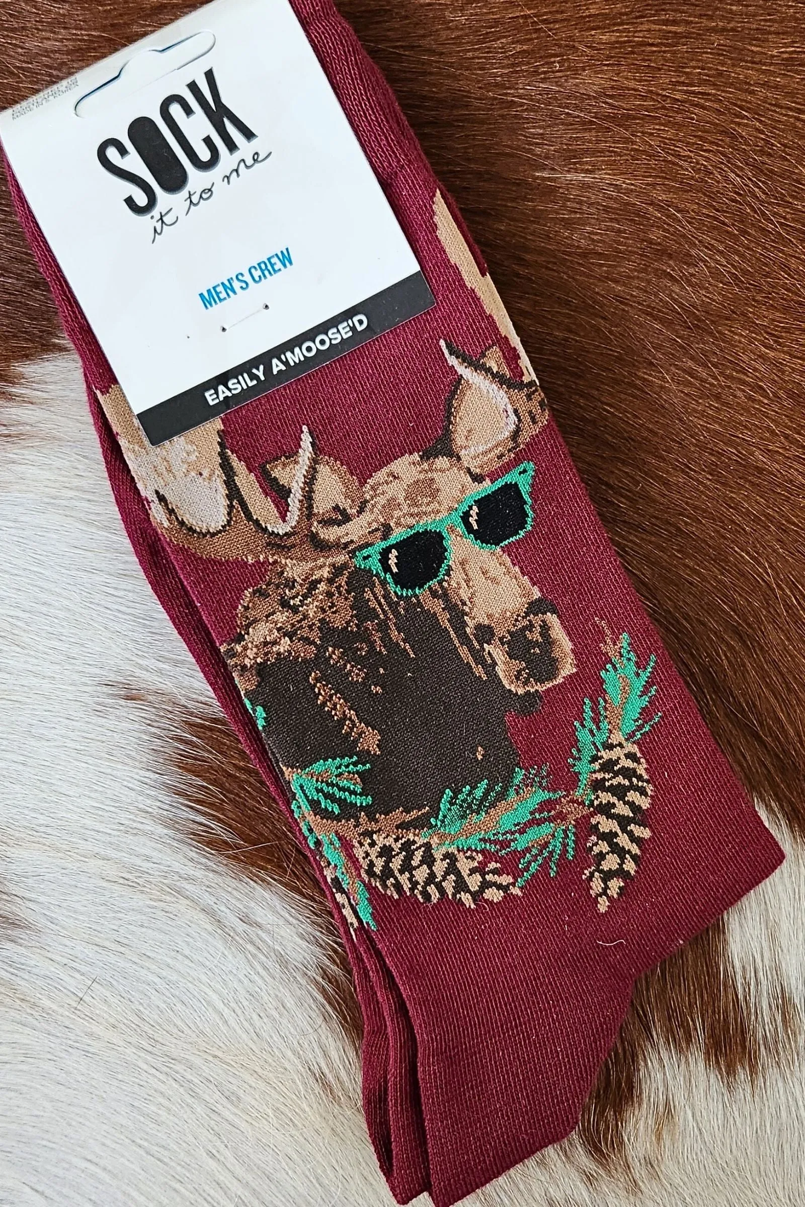 Easily A'Moose'd Men's Crew Socks
