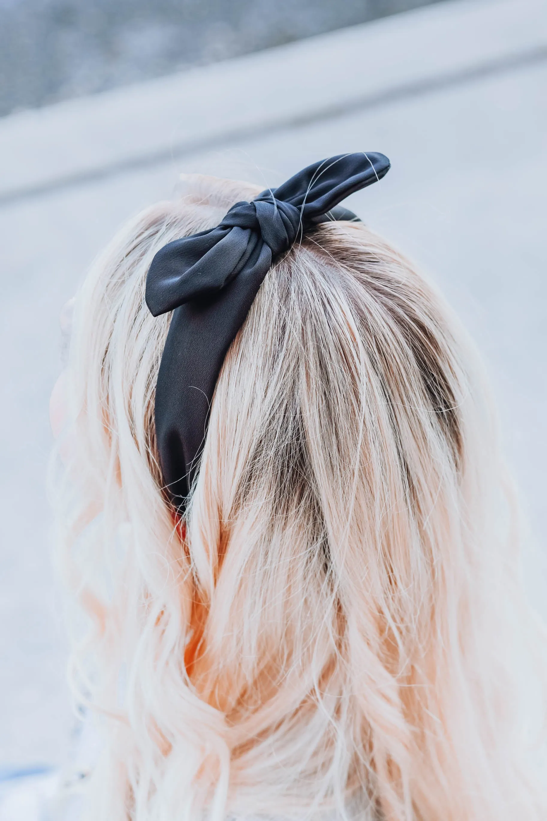 East Sider Knotted Bow Headband - Black