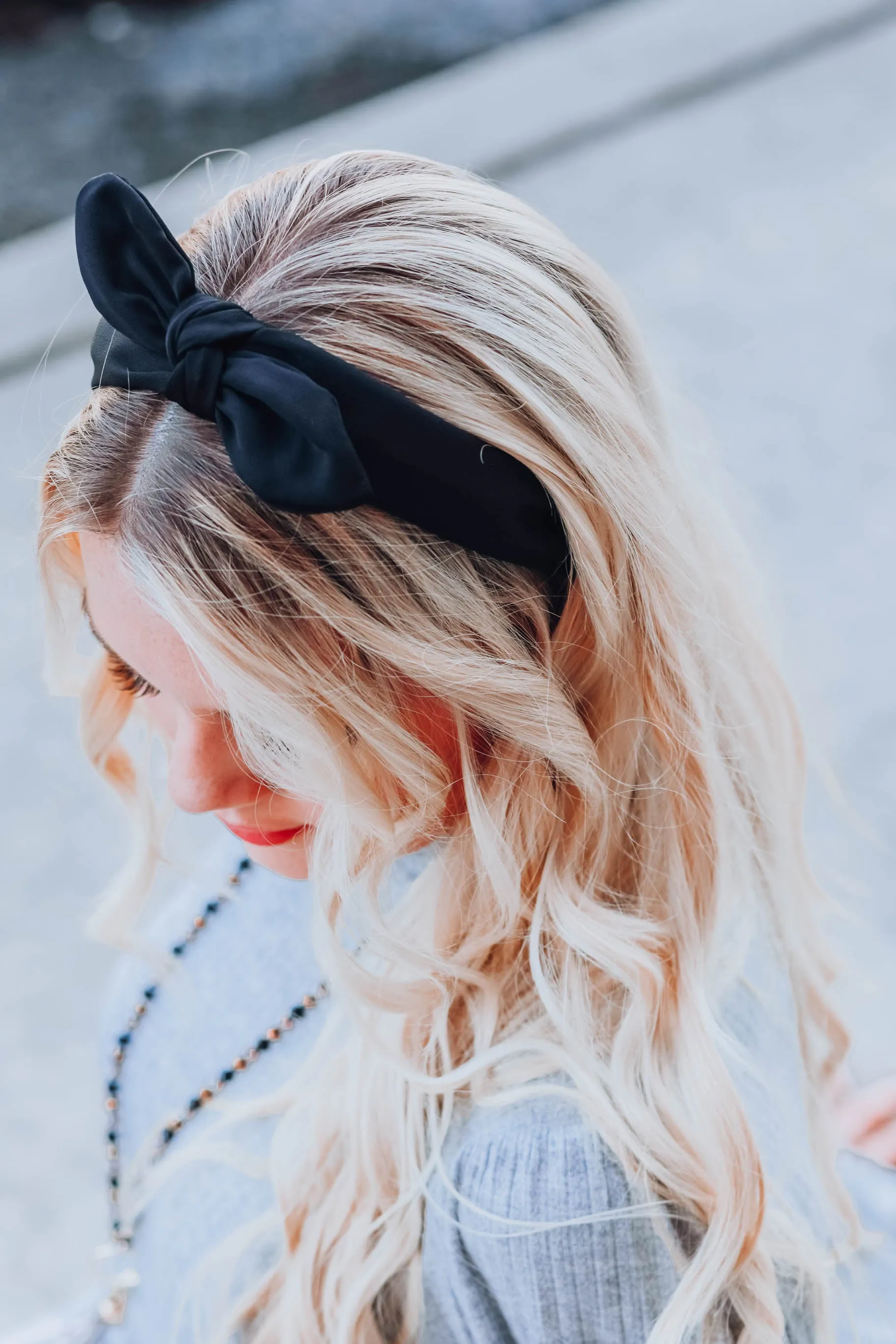 East Sider Knotted Bow Headband - Black