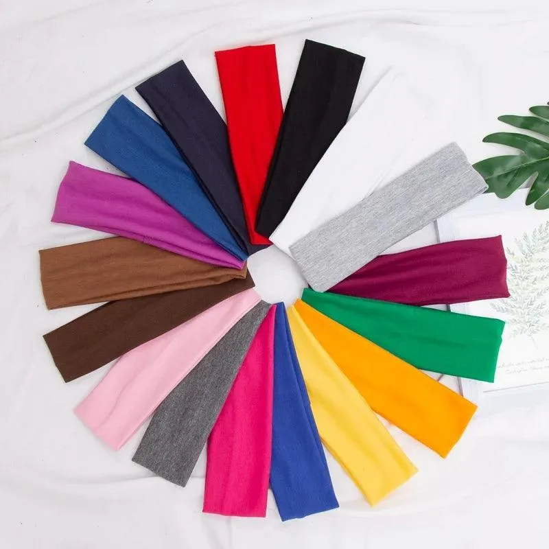 Elastic Headbands, Soft Cotton, Comfortable Fit, Breathable, Secure for Yoga, Fitness, Casual Wear, Available in Various Colors