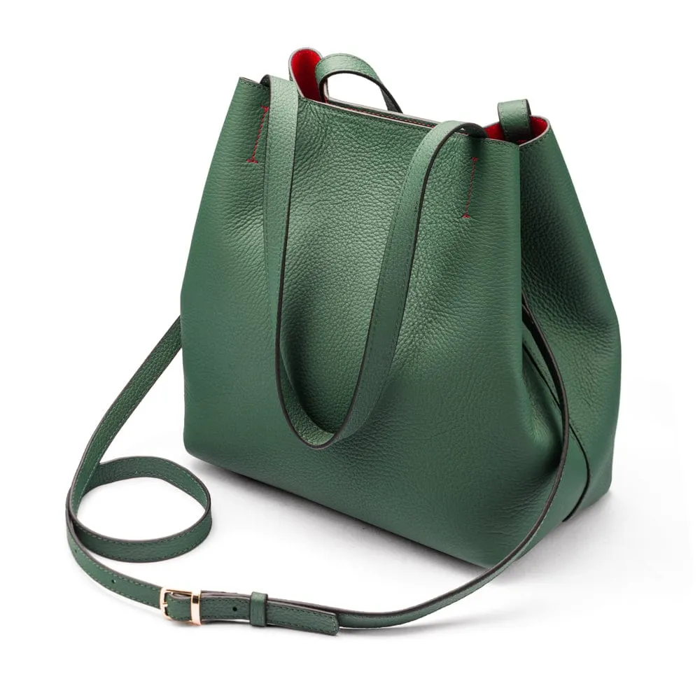 Emma 2 in 1 Leather Tote Bag - Green