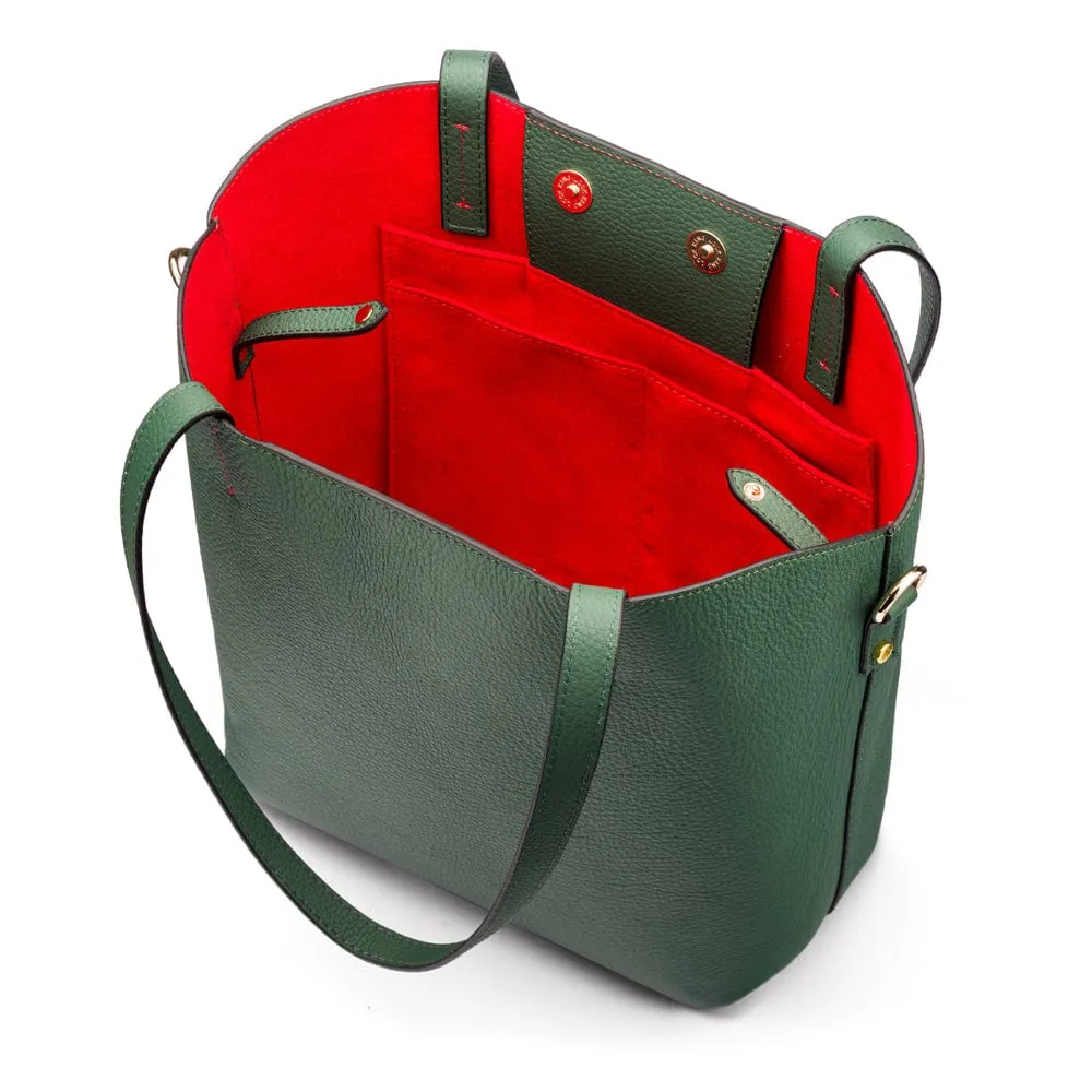 Emma 2 in 1 Leather Tote Bag - Green
